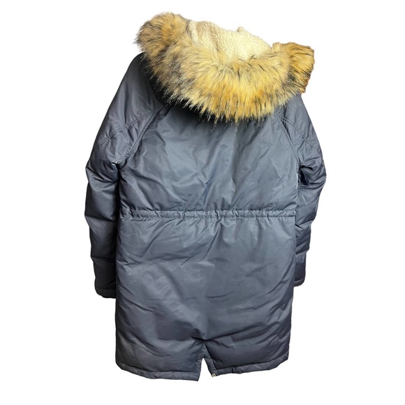 Crewcuts Boys 16 FISHTAIL PARKA Down Filled Jacket Sherpa Hood | Navy Blue F4506 - Picture 14 of 15